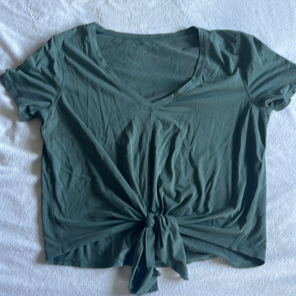 Lululemon crop v neck tie tee